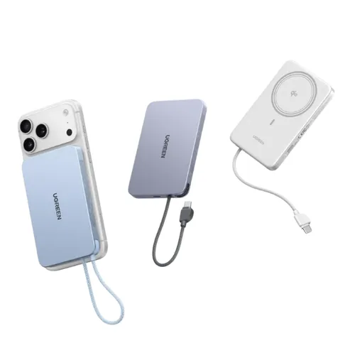 UGREEN PB570 — 65839B —  MagFlow Air 10000mAh Magnetic Power Bank, 30W USB-C, Qi2 15W (Starlight Blue)