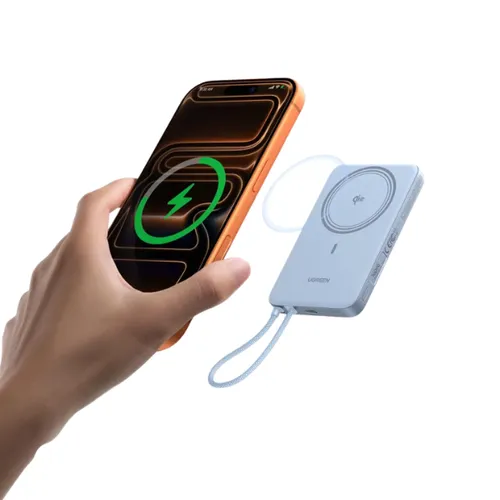 UGREEN PB570 — 65839B —  MagFlow Air 10000mAh Magnetic Power Bank, 30W USB-C, Qi2 15W (Starlight Blue)