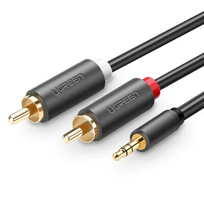 Ugreen PVC 10510 3.5mm Male To 2 RCA Male Audio Cable 2m