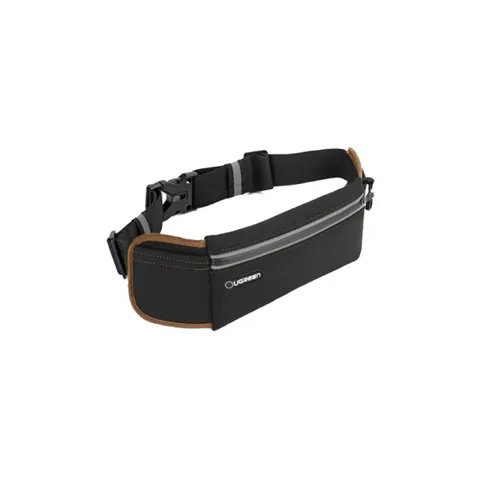 Ugreen running belt reflective reflectors waist bag for phone case with earphone outlet black (20818)