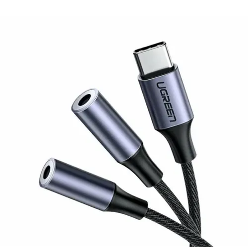 UGreen Type C Male to 3.5mm 2 Female Audio Cable 25cm - 30732