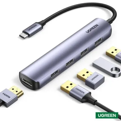 UGREEN Ultra Slim 5 in 1 Multiport USB-C Hub – 20197