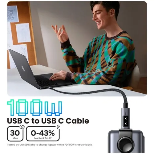 UGREEN Uno 35512 Uno 100W Type-C to Type-C 2M Fast Charging Cable