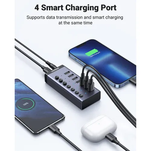 Ugreen USB 3.0 7-Port Hub-12V2A (DC: 5.5) Power Supply (UK) - 90306