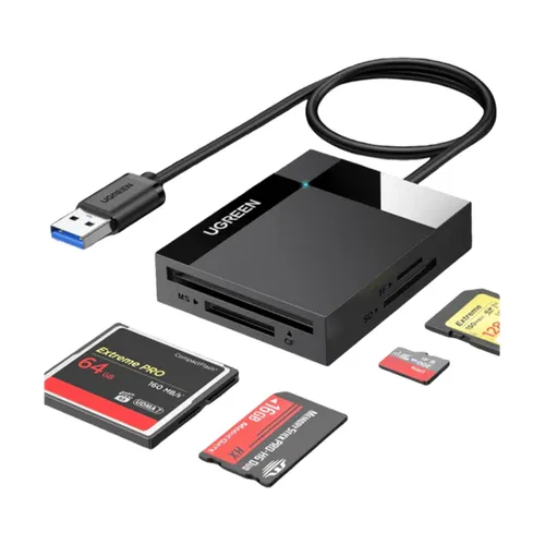 Ugreen USB 3.0 to TF + SD Dual Card Reader (Black) - 30333