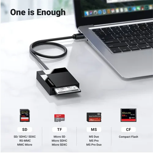 Ugreen USB 3.0 to TF + SD Dual Card Reader (Black) - 30333