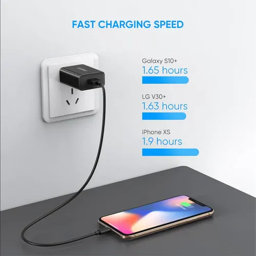 Ugreen USB-A 18W Fast Charging Power Adapter with QC3.0 UK (Black) - 70165