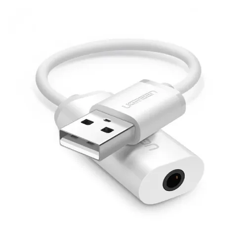 Ugreen USB A Male To 3.5 mm Aux Cable (White) 30712