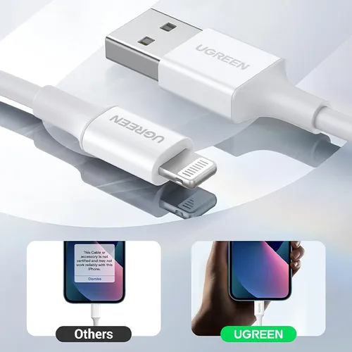 Ugreen USB-A to Lightning Cable 2.4A Max White 1m - 20728