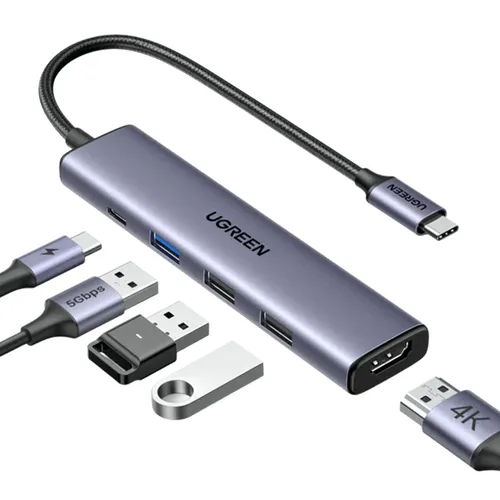 Ugreen USB-C To HDMI+1xUSB3.0 A+2xUSB2.0 A+PD Power Converter - 15495