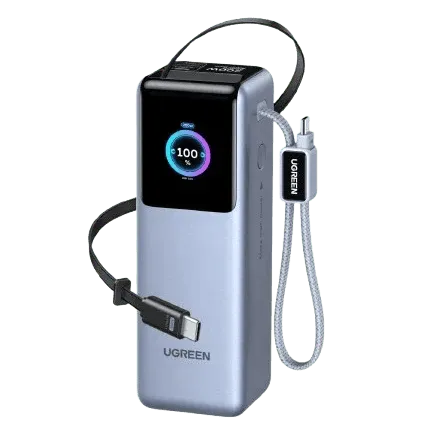 UGREEN75702B Nexode Pro 200W Power Bank 25000mAh Fast Charging Built-in Cable