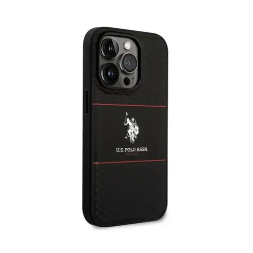 U.S. Polo Pattern Stripe Hard Case iPhone 14 Pro - Black