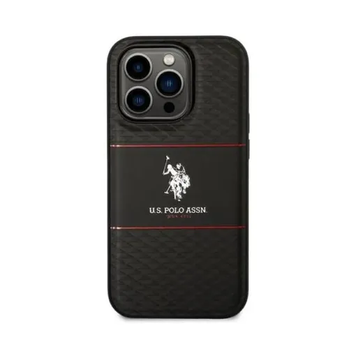 U.S. Polo Pattern Stripe Hard Case iPhone 14 Pro - Black