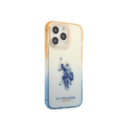 U.S Polo PCTPU Case with Dyed Bumper Horse Logo iPhone 14 Pro Compatibility Navy