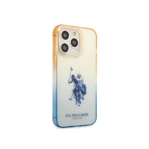 U.S Polo PCTPU Case with Dyed Bumper Horse Logo iPhone 14 Pro Compatibility Navy