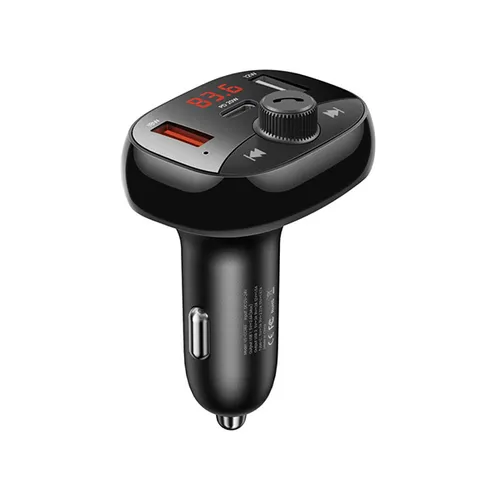 USAMS 50W 3 Ports Digital Display Wireless FM Modulator Transmitter Bluetooth 5.0 FM USB Fast Car Charger