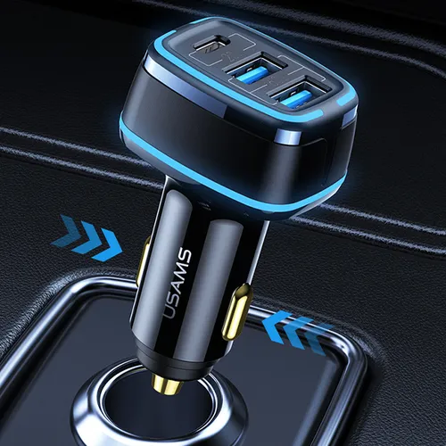 USAMS 80W 3 Ports Fast Car Charger