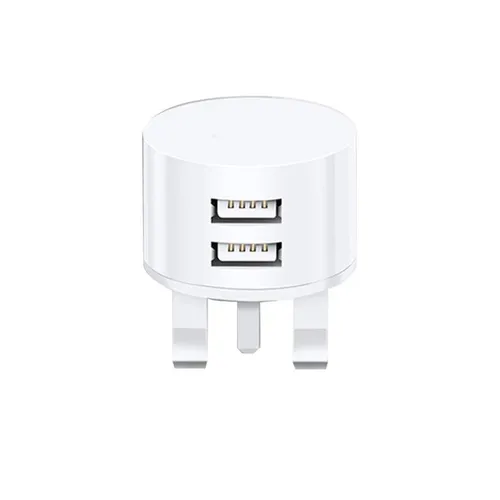 Usams Dual USB Round Travel Charger 3-Pin (T20)