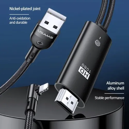 USAMS Lightning To HDMI Cable 1080p Resolution 2M Cable