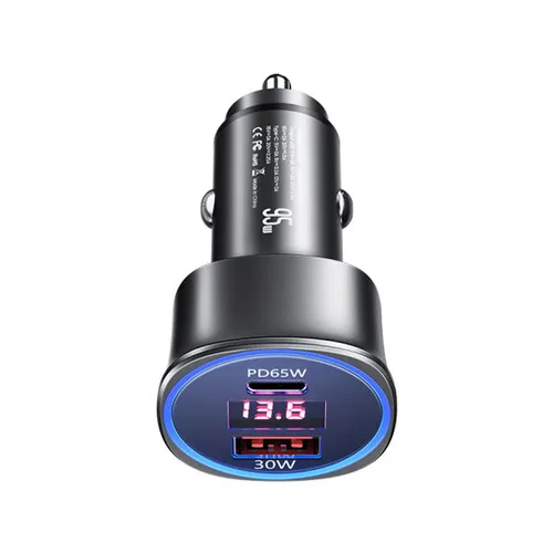 USAMS PD + QC 95W Dual Ports Digital Display Fast Car Charger