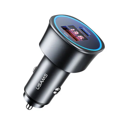 USAMS PD + QC 95W Dual Ports Digital Display Fast Car Charger