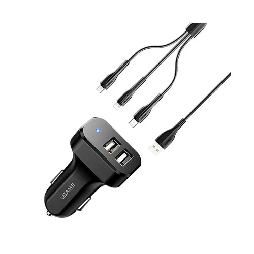 USAMS Travel Car Charger Kit King-TU Series 3 in 1