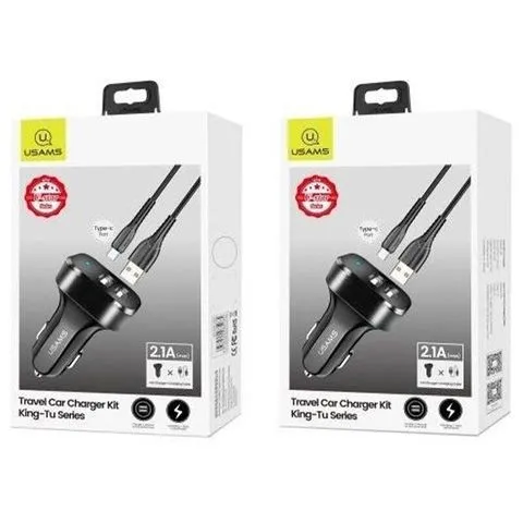 USAMS Travel Car Charger Kit King-TU Series Type-C