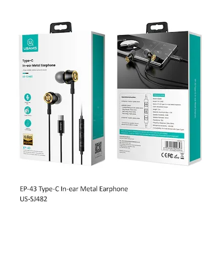 USAMS US-SJ482 Type-C In-ear Metal Earphone