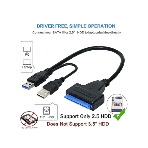 USB 3.0 to 4TB SATA Cable Hard Drive Adapter
