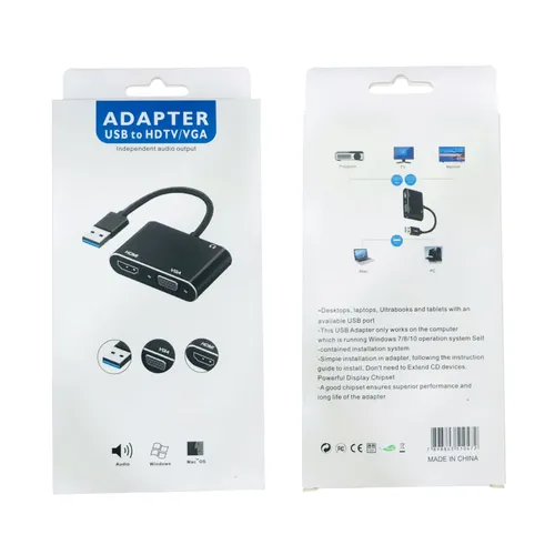 USB To HDTV/VGA Independent Audio Output Adapter