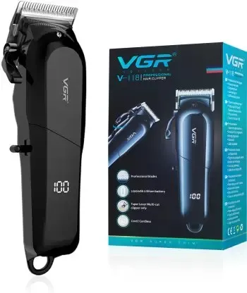 VGR V-118 Professional Hair Clipper with LED Display Trimmer