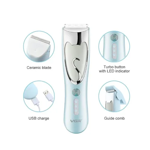 VGR V-203 IPX7 Professional Waterproof Cordless Rechargeable Pet Hair Clipper for Dog /Cat