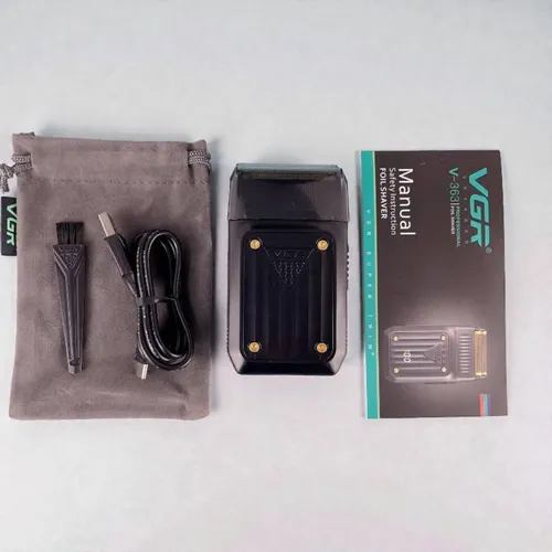 VGR V-363 Professional Foil Shaver for Bald Heads & Sensitive Skin Dual Floating Foils USB Rechargeable LED Display Travel-Friendly with Accessories