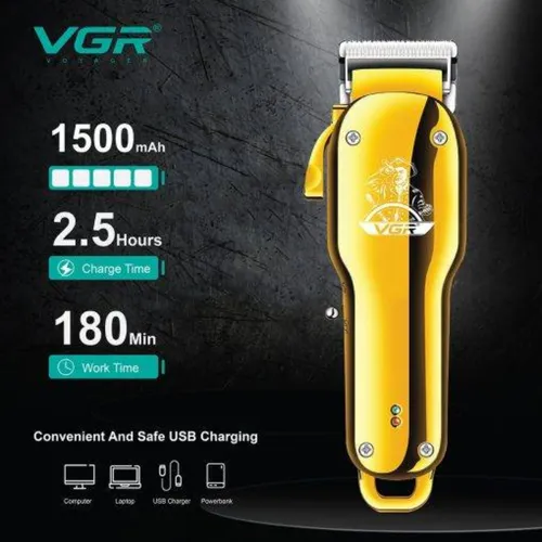 VGR V-678 Professional Hair Clipper Cordless &amp; USB Rechargeable Precision Blades with Taper Lever Multi Cut System Ideal for Haircuts Beard Grooming and Styling