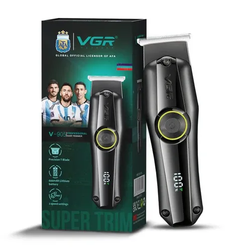 VGR V-905 Professional Cordless Rechargeable Hair Trimmer with USB Charging Cable LED Display