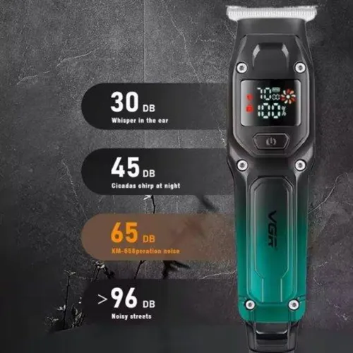 VGR V-964 Professional Hair and Beard Trimmer LCD Display Precision Stainless Steel Blades USB Rechargeable Turbo Performance