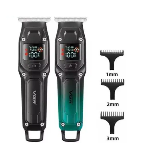 VGR V-964 Professional Hair and Beard Trimmer LCD Display Precision Stainless Steel Blades USB Rechargeable Turbo Performance