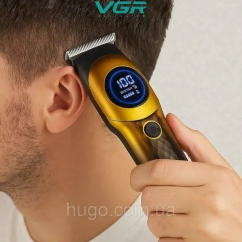 VGR V-966 Professional Hair Trimmer with LED Display and Precision T Blade Rechargeable Cordless with 4 Guide Combs for Superior Grooming