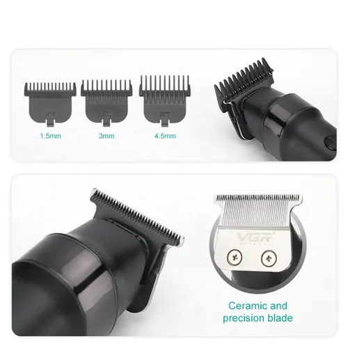 VGR V-987 Professional Hair Trimmer for Men Precision Ceramic Blade Turbo Function Rechargeable Cordless Beard &amp; Hair Clipper with LED Display