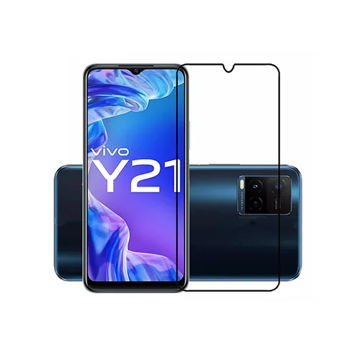 Vivo Y21 Full Glue Tempered Glass Screen Protector