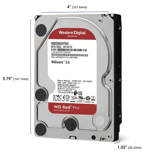 WD Red Pro NAS Hard Drive - 8TB 7200RPM 256MB