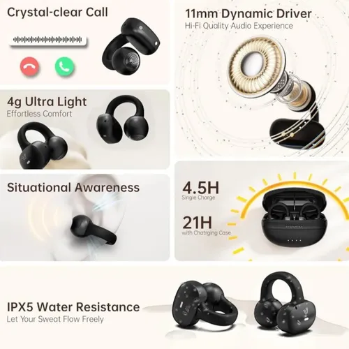 Weofly ClipFits Open Ear Earbuds