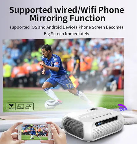 WiFi Bluetooth Projector, Outdoor Projector Compatible with TV Stick, iOS, Android, PS5-T9W