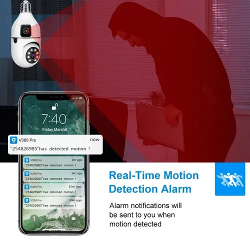WIFI DUAL LENS BULB V380 CAMERA (SQ002-L)