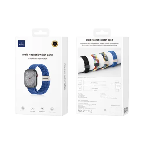 WIWI WI-WB004 42/44/45/49 Nylon Magnetic Watch Band Blue