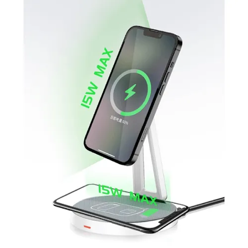 WiWU 2 in 1 30W Wireless Charging Station