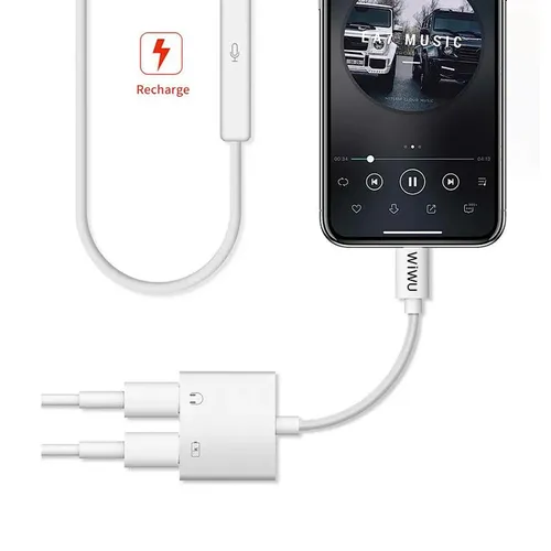 WIWU 2-in-1 Lightning to Dual Lightning Audio Converter