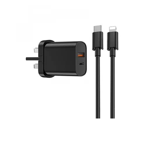 WiWU 20W PD+QC USB-C Wall Charger With Type-C to Lightning Cable
