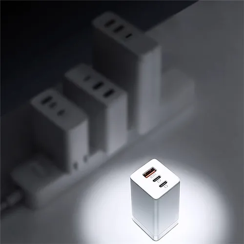WiWU 65W GaN Fast Charger Dual PD + QC3.0 Wall Charger