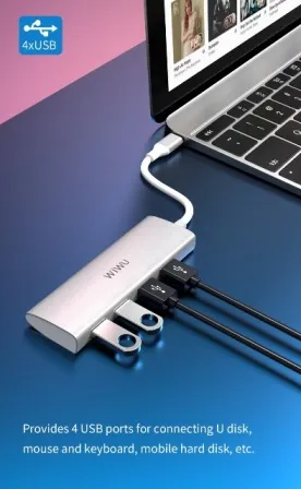WIWU Alpha 4 in 1 USB-C Hub A440